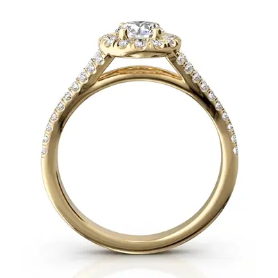 14K white gold Split Shank Halo Diamond Engagement Ring (1/2 ct. tw.) - alternate view 7 thumbnail