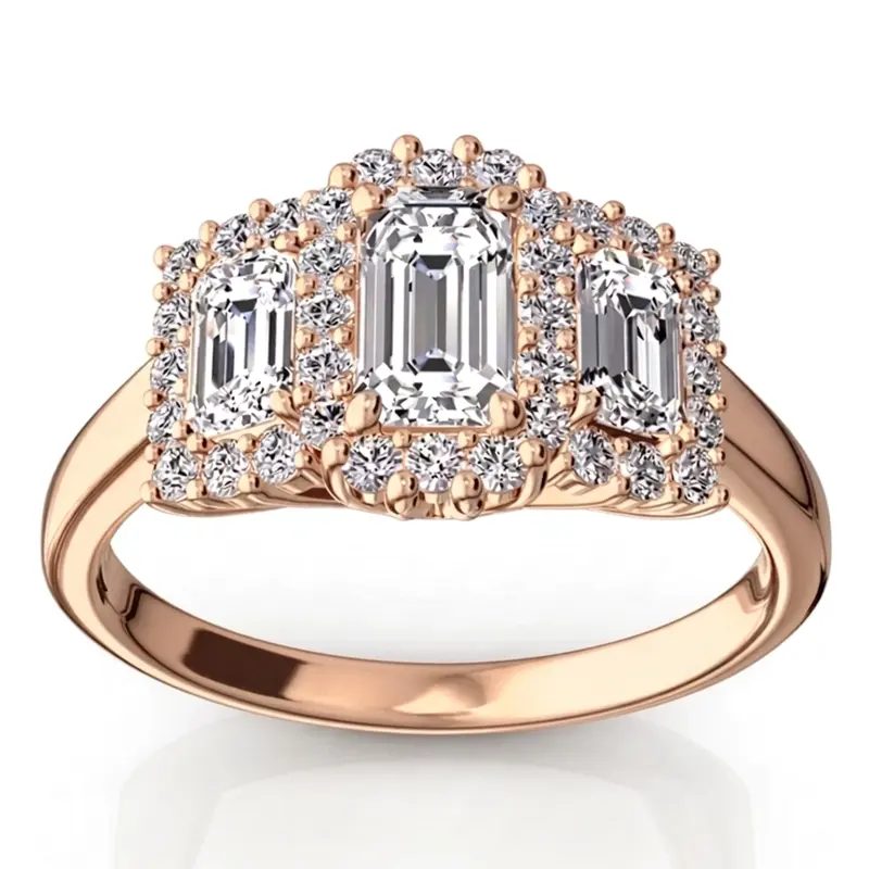 14K white gold Past Present Future Halo Diamond Engagement Ring (1.10 ct. tw.) - alternate view 8