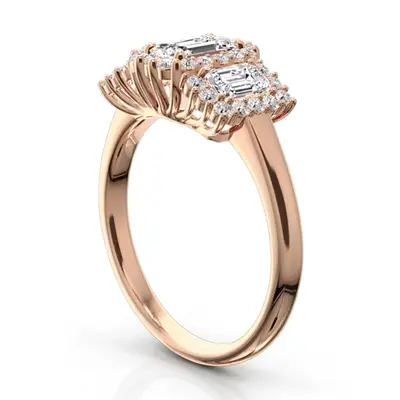 14K white gold Past Present Future Halo Diamond Engagement Ring (1.10 ct. tw.) - alternate view 7 thumbnail