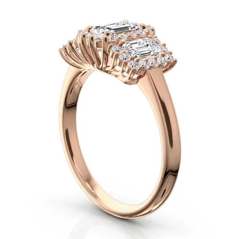 14K white gold Past Present Future Halo Diamond Engagement Ring (1.10 ct. tw.) - alternate view 7