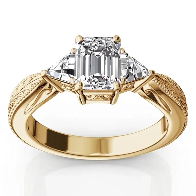 14K white gold Antique Design Three Stone Diamond Engagement Ring (1/2 ct. tw.) - alternate view 9