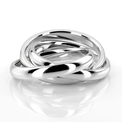 Fine Shiny Rolling Ring Wedding Band - view 1 of 3