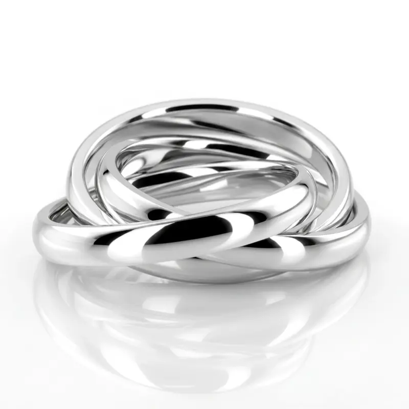 14K white gold 6mm. high polish hand-made-wedding-band - main view