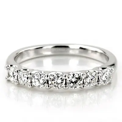14K white gold Low-Set Trellis Setting 7-Stone Round Shank Anniversary Ring, 3/4 ct. tw. - alternate view 5 thumbnail
