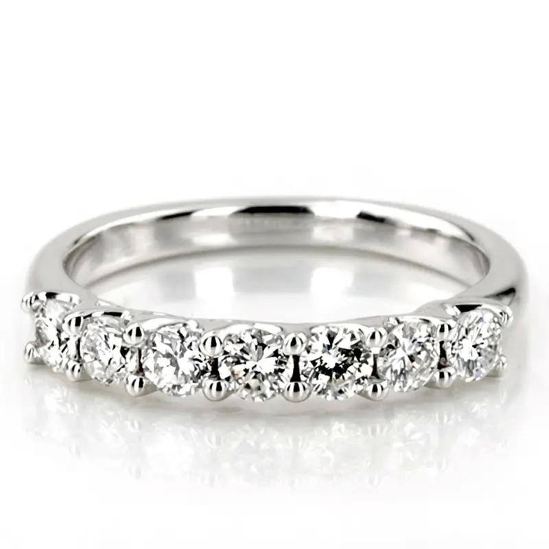 14K white gold Low-Set Trellis Setting 7-Stone Round Shank Anniversary Ring, 3/4 ct. tw. - alternate view 5