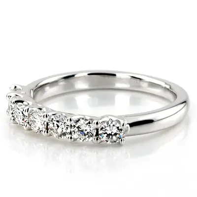 14K white gold Low-Set Trellis Setting 7-Stone Round Shank Anniversary Ring, 3/4 ct. tw. - alternate view 7 thumbnail