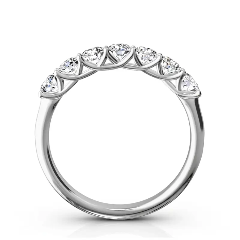 14K white gold Low-Set Trellis Setting 7-Stone Round Shank Anniversary Ring, 3/4 ct. tw. - alternate view 2