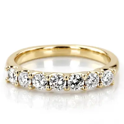 14K white gold Low-Set Trellis Setting 7-Stone Round Shank Anniversary Ring, 3/4 ct. tw. - alternate view 4 thumbnail