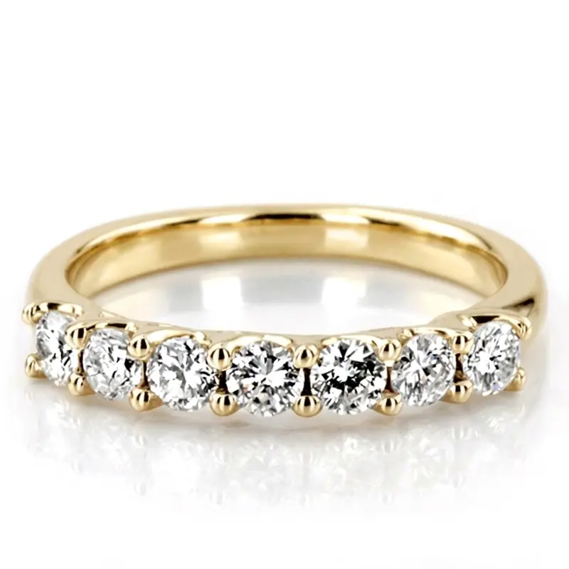 14K white gold Low-Set Trellis Setting 7-Stone Round Shank Anniversary Ring, 3/4 ct. tw. - alternate view 4