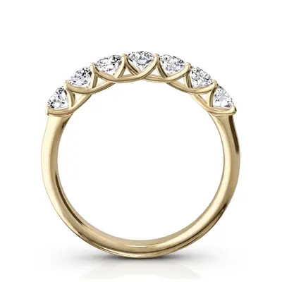 14K white gold Low-Set Trellis Setting 7-Stone Round Shank Anniversary Ring, 3/4 ct. tw. - alternate view 3 thumbnail