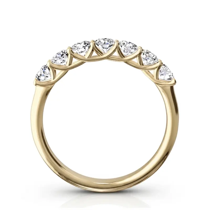 14K white gold Low-Set Trellis Setting 7-Stone Round Shank Anniversary Ring, 3/4 ct. tw. - alternate view 3