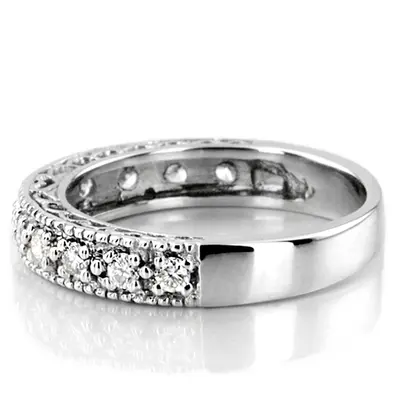 Antique Filigree Round Diamond Wedding Band (1/3 ct. tw.) alternate view