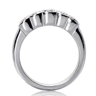 14K white gold Sculpted Bezel Premium Five-Stone Diamond Band (3/4 ct. tw.) - alternate view 4 thumbnail