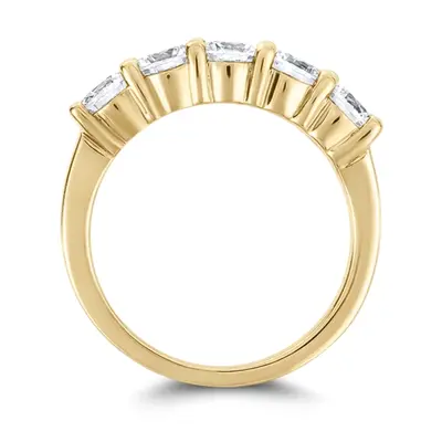 14K white gold 5 Stone Low Set Shared Closed Basket Diamond Anniversary Ring (0.35 ct. tw.) - alternate view 5 thumbnail