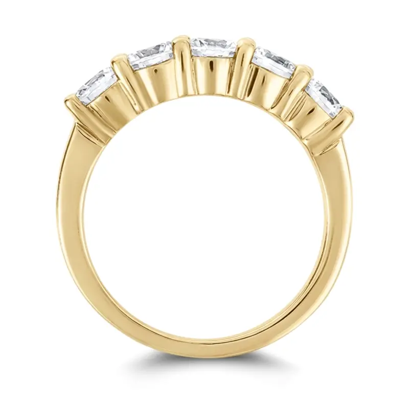 14K white gold 5 Stone Low Set Shared Closed Basket Diamond Anniversary Ring (0.35 ct. tw.) - alternate view 5