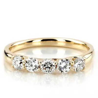 14K white gold Low Set Trellis Setting 5-Stone Round Shank Anniversary Ring (3/4 ct. tw.) - alternate view 7 thumbnail