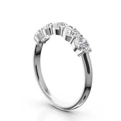 14K white gold Classic 5 stone Closed Basket Anniversary Band (1.00ct. tw) - alternate view 6 thumbnail