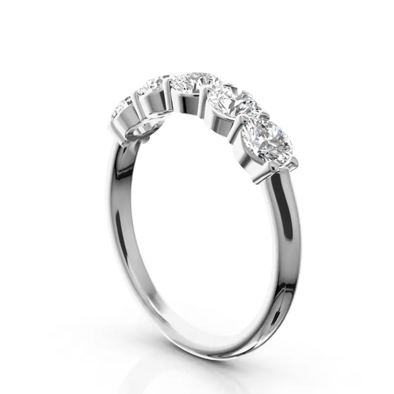 14K white gold Classic 5 stone Closed Basket Anniversary Band (1.00ct. tw) - alternate view 6