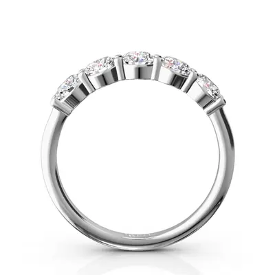 14K white gold Classic 5 stone Closed Basket Anniversary Band (1.00ct. tw) - alternate view 3 thumbnail
