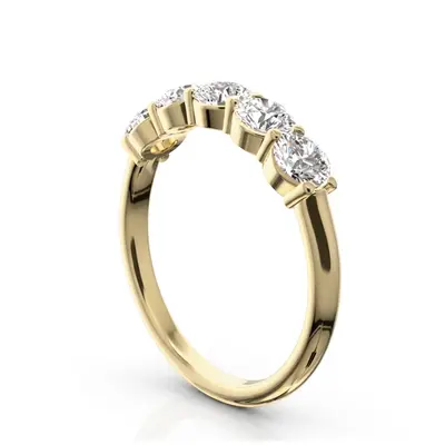 14K white gold Classic 5 stone Closed Basket Anniversary Band (1.00ct. tw) - alternate view 4 thumbnail