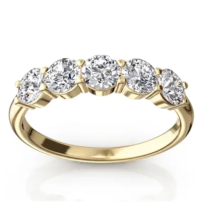 Classic 5 stone Closed Basket Anniversary Band (1.00ct. tw) alternate view