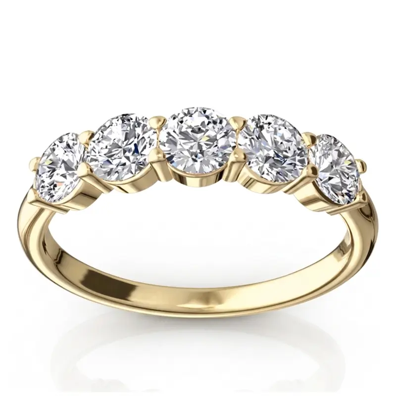 14K white gold Classic 5 stone Closed Basket Anniversary Band (1.00ct. tw) - alternate view 2