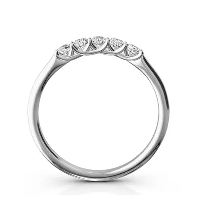 14K white gold Low Set Trellis Setting 5-Stone Round Shank Anniversary Ring (1/4 ct. tw.) - alternate view 5 thumbnail