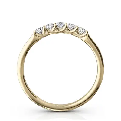 14K white gold Low Set Trellis Setting 5-Stone Round Shank Anniversary Ring (1/4 ct. tw.) - alternate view 4 thumbnail
