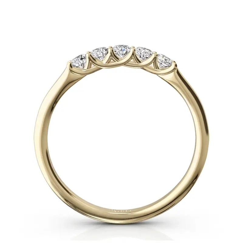 14K white gold Low Set Trellis Setting 5-Stone Round Shank Anniversary Ring (1/4 ct. tw.) - alternate view 4