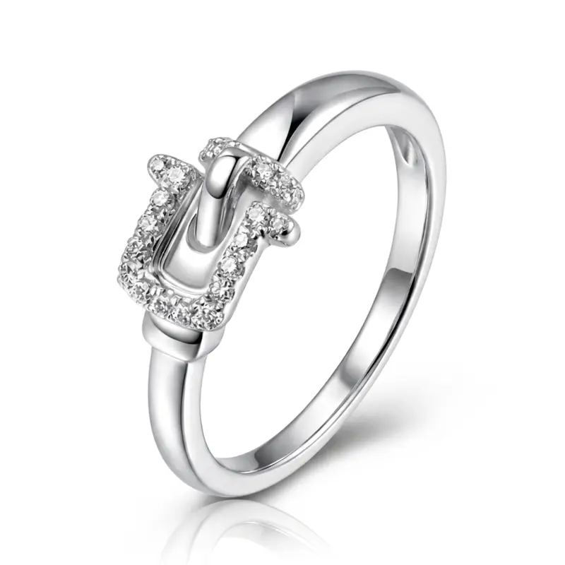 14K white gold Fancy Designed Diamond Promise Ring (0.12 ct. tw.) - alternate view 2