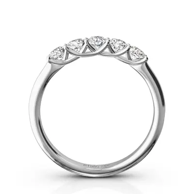 14K white gold Low Set Trellis Setting 5-Stone Round Shank Anniversary Ring (1/2 ct. tw.) - alternate view 3 thumbnail