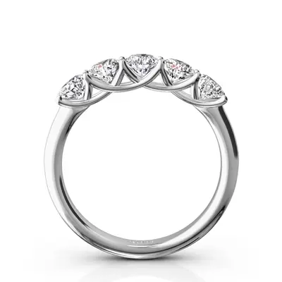14K white gold Low Set Trellis Five Stone Round Diamond Anniversary Ring (1 ct. tw.) - alternate view 6 thumbnail