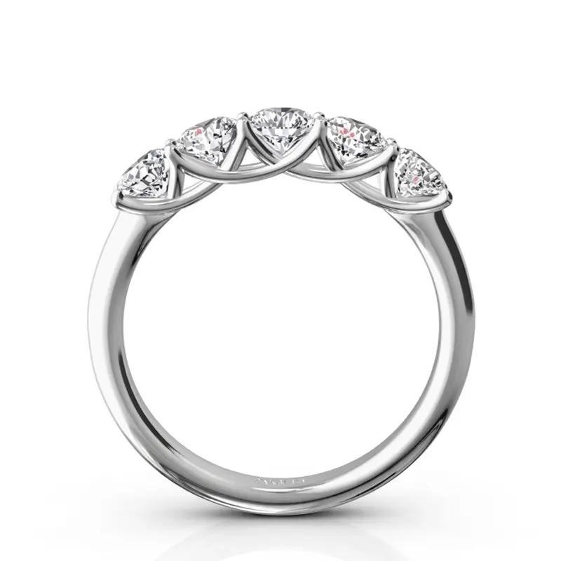 14K white gold Low Set Trellis Five Stone Round Diamond Anniversary Ring (1 ct. tw.) - alternate view 6