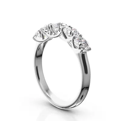 14K white gold Low Set Trellis Setting 5-Stone Round Shank Anniversary Ring (1 1/4 ct. tw.) - alternate view 5 thumbnail