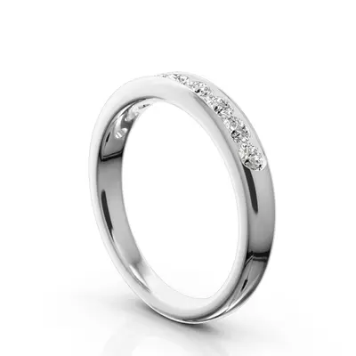 14K white gold Brilliant Round 9 Stone Channel Set Diamond Anniversary Ring (1/2 ct. tw.) - alternate view 3 thumbnail