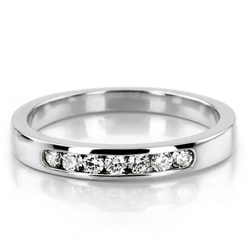 14K white gold Seven Stone Channel Set Diamond Anniversary Ring (1/4 ct. tw.) - alternate view 8