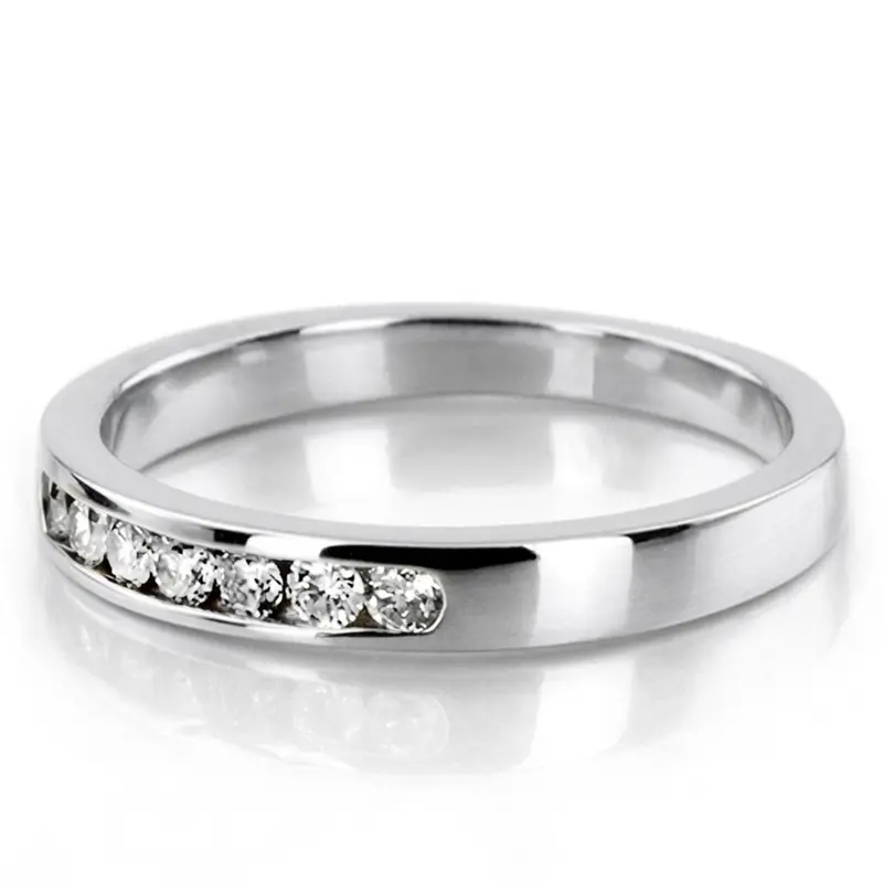 14K white gold Seven Stone Channel Set Diamond Anniversary Ring (1/4 ct. tw.) - alternate view 5