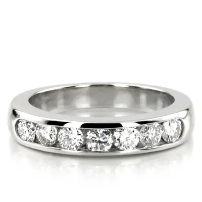 14K white gold Seven Stone Channel Set Diamond Anniversary Ring (3/4 ct. tw.) - main view thumbnail