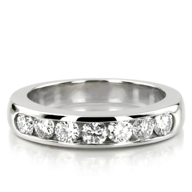 14K white gold Seven Stone Channel Set Diamond Anniversary Ring (3/4 ct. tw.) - main view