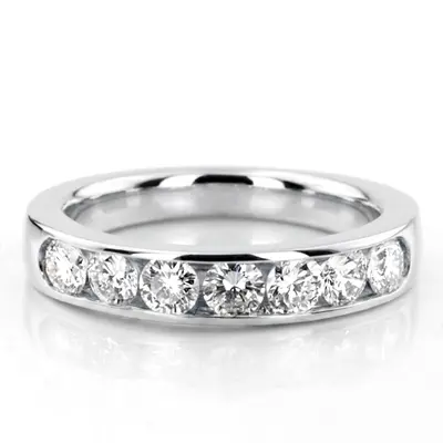 14K white gold Seven Stone Channel Set Diamond Anniversary Ring (1.00 ct. tw.) - alternate view 2 thumbnail