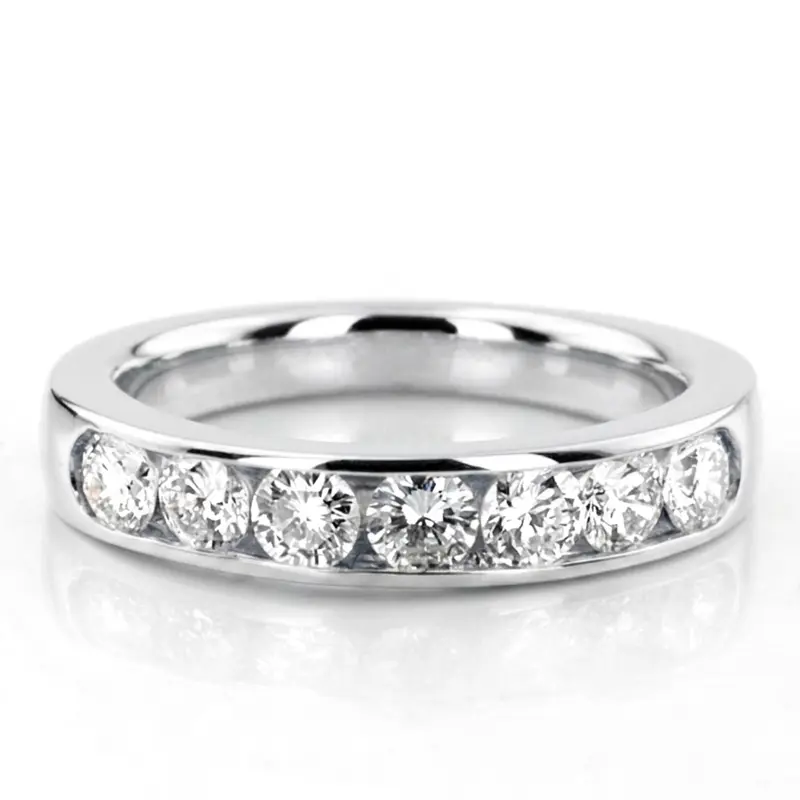 14K white gold Seven Stone Channel Set Diamond Anniversary Ring (1.00 ct. tw.) - alternate view 2