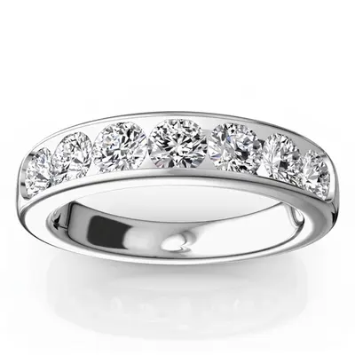 14K white gold Seven Stone Channel Set Diamond Anniversary Ring (1 1/4 ct. tw.) - main view thumbnail