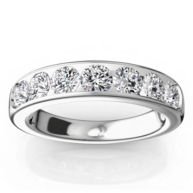 14K white gold Seven Stone Channel Set Diamond Anniversary Ring (1 1/4 ct. tw.) - main view
