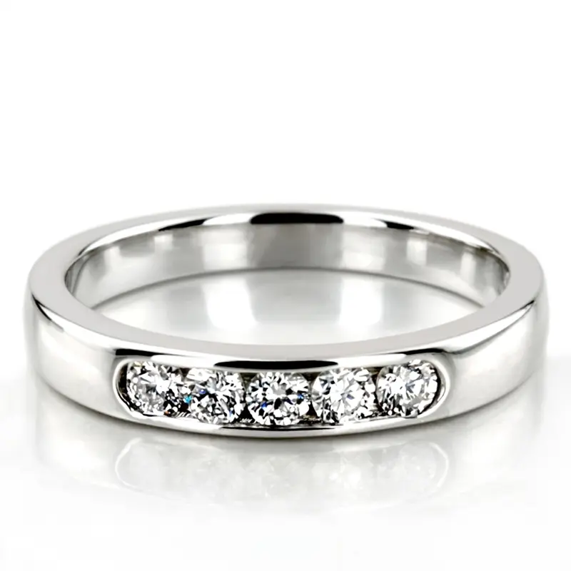 14K white gold Brilliant Round 5 Stone Channel Set Woman Diamond Ring (1/4 ct. tw.) - main view