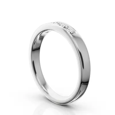 14K white gold Brilliant Round 5 Stone Channel Set Woman Diamond Ring (1/4 ct. tw.) - alternate view 3 thumbnail
