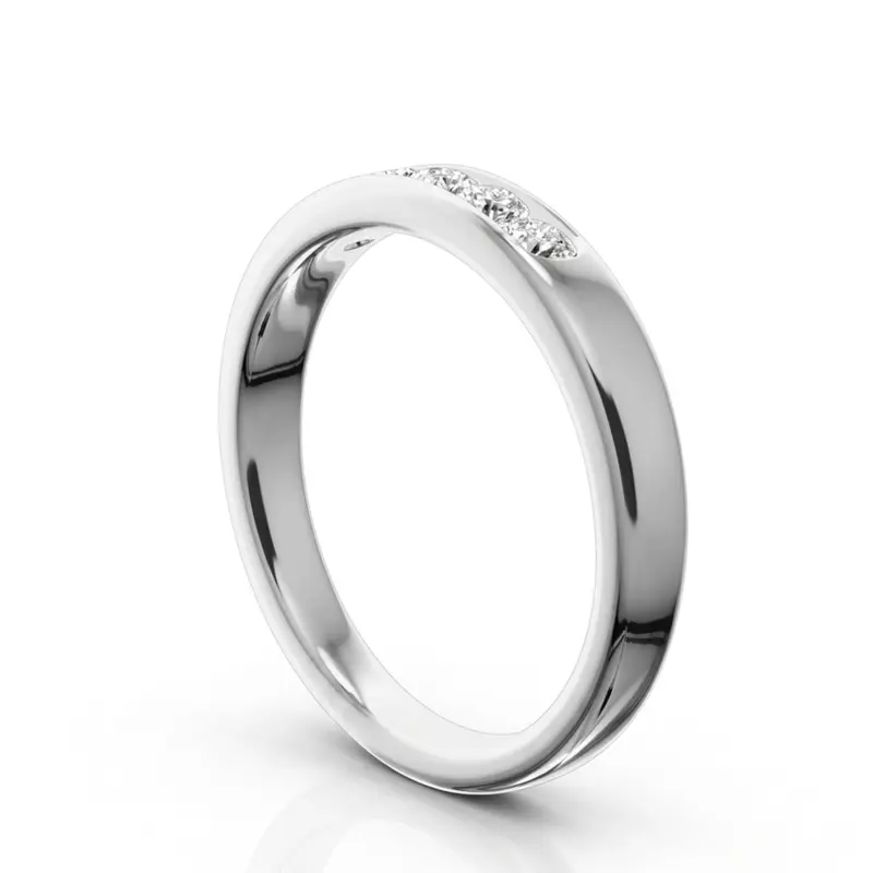 14K white gold Brilliant Round 5 Stone Channel Set Woman Diamond Ring (1/4 ct. tw.) - alternate view 3