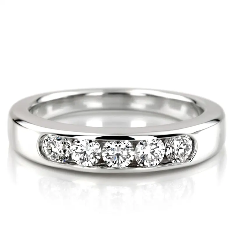 14K white gold Brilliant Round 5 Stone Channel Set Woman Diamond Ring (3/4 ct. tw.) - alternate view 2