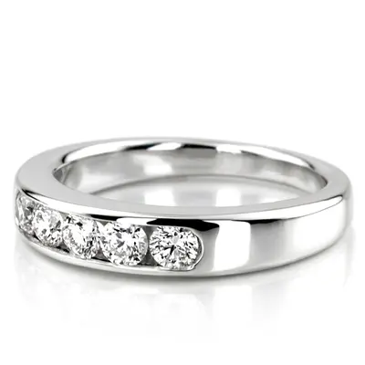 14K white gold Brilliant Round 5 Stone Channel Set Woman Diamond Ring (3/4 ct. tw.) - alternate view 3 thumbnail