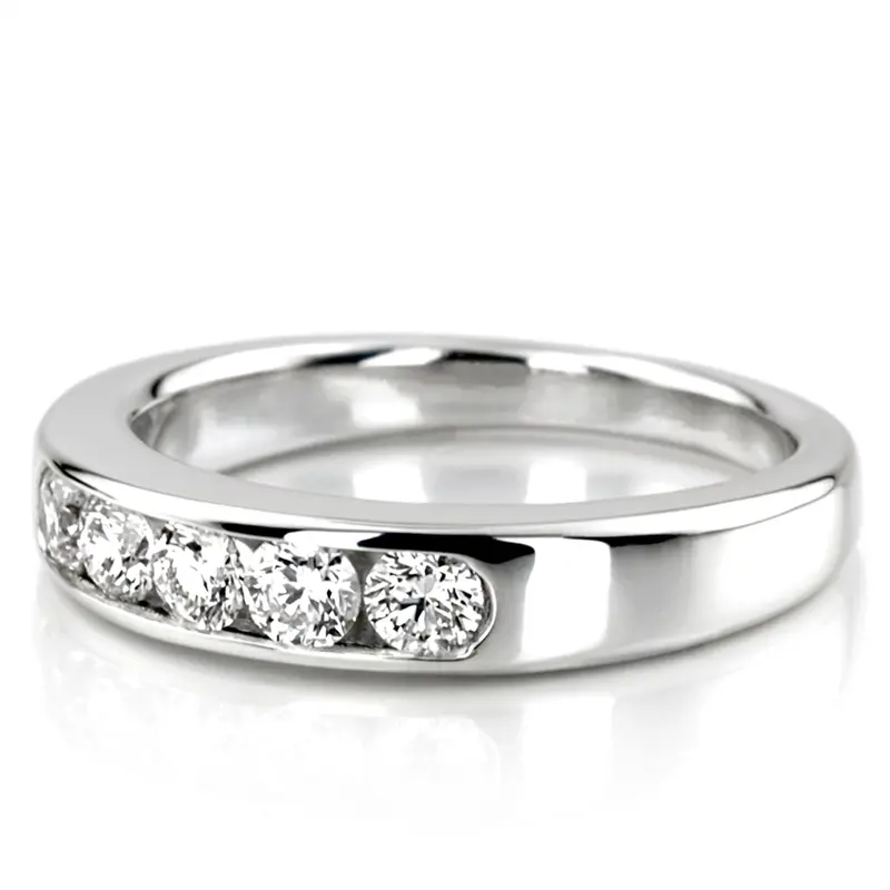 14K white gold Brilliant Round 5 Stone Channel Set Woman Diamond Ring (3/4 ct. tw.) - alternate view 3