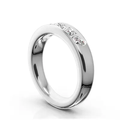 14K white gold Brilliant Round 5 Stone Channel Set Woman Diamond Ring (1 ct. tw.) - alternate view 5 thumbnail